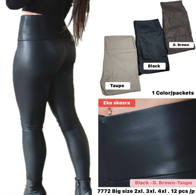 Spodnie skórzane damskie Roz 2XL-4XL, Mix kolor Paczka 12 szt